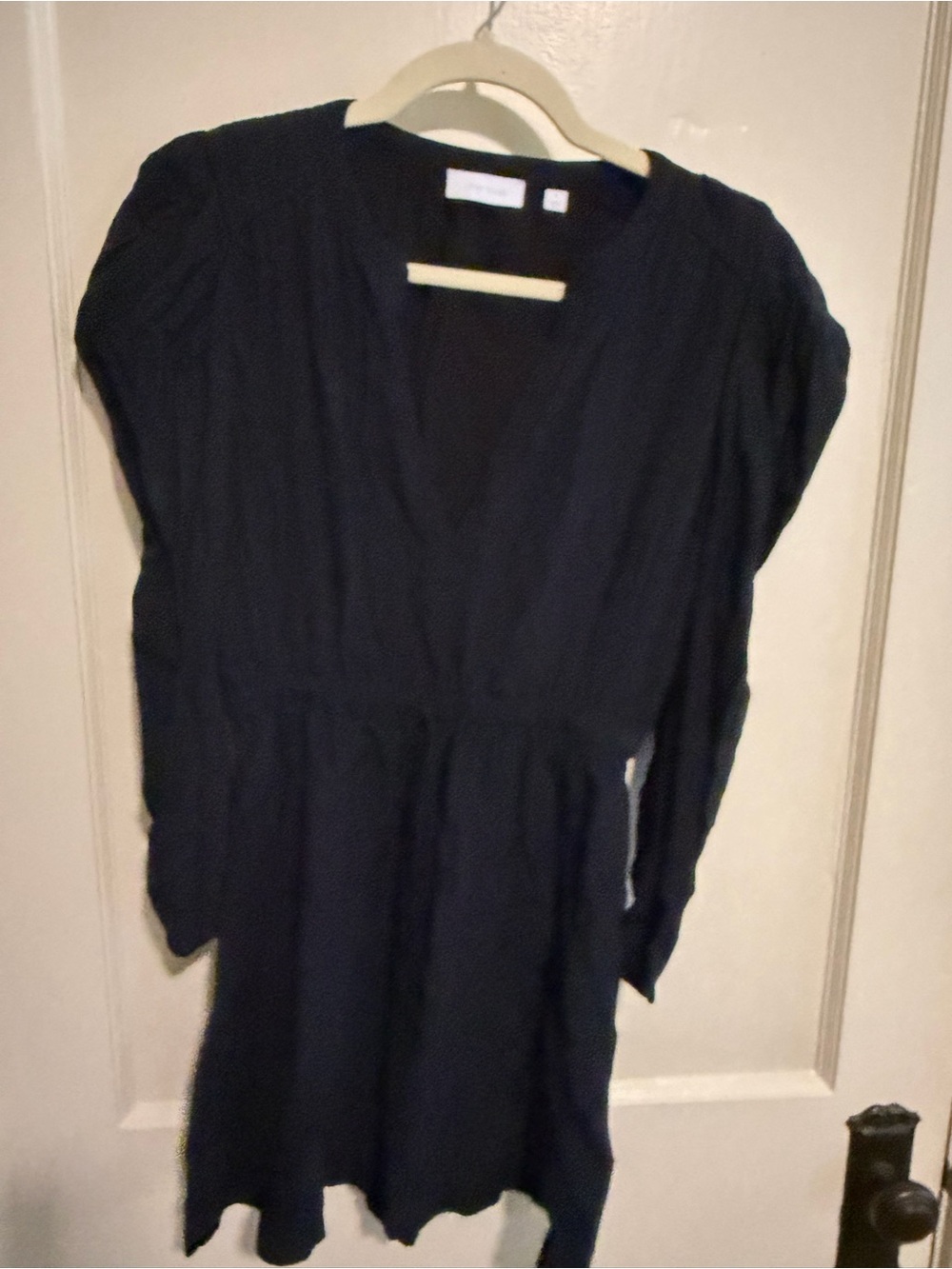 Aritzia Black V-Neck Short Sleeve Dress